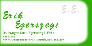 erik egerszegi business card